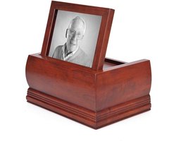 Houten Urn - As Kistje - Herdenking Thuis - Stevig MDF Materiaal - 260 Kubieke Inch - Bruin