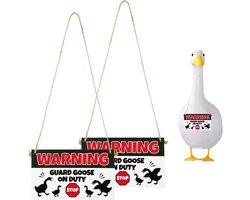 Houten Veranda Gans Waarschuwingsteken - Grappig Wachter Gans - Rustieke Waarschuwing Ganzen Decor - Benodigdheden voor Veranda Werf Gazon - Geschikt voor Buiten - Natuurlijke Houtkleur.