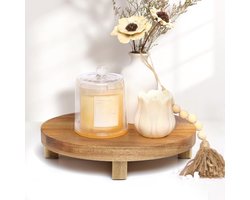 Houten verhoger voetstuk standaard voor kamerplanten of ronde lade - decoratieve standaard voor badkamer en aanrecht
