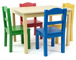 Houten vierkante kindertafel met 4 stoelen - Perfect voor peuters en kleuters