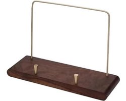 Houten Vinylplatenrek - CD Opbergrek - Muziek Collectie Tonen - Messing Beugels - 25x8x17 cm - Niet gespecificeerd