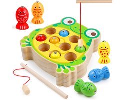 Houten visspelletjes voor peuters, magnetisch Montessori-speelgoed, leren kleuren sorteren en hand-oogcoördinatie, educatief speelgoed voor de fijne motoriek van kleuters, cadeaus voor jongens en meisjes van 2-5 jaar