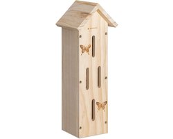 Houten Vlinderhuis - Natuurlijke Nestkast voor Vlinders - Eenvoudig te Hangende Tuin Habitat