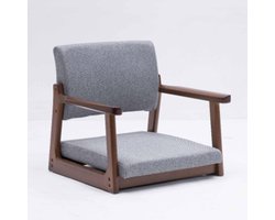 Houten Vloerstoel - Beenloze Stoel - Ontspannen Zitten - Ergonomisch Kantelontwerp - Niet gespecificeerd - Donkergrijs