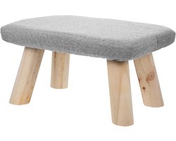 Houten Voetenbank - Ottomaan Krukje - Comfortabel Zitten - Verstelbaar Design - 35 x 25 x 18 cm - Multicolor