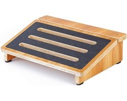 Houten Voetsteun - Ondersteunend Krukje - Verbeter Houding - Ergonomisch Schuin Ontwerp - 40 x 27 x 11 cm - Houtkleur