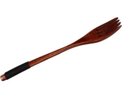 Houten vork vintage stijl, bruin, tafelvorken, dinervorken, keuken accessoire restaurant camping feesten barbecues vaatwasserbestendig