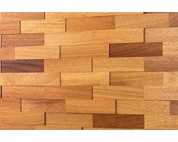 Houten Wandbekleding 3D-panelen voor Binnenmuren - Natuurlijke Iroko Wanddecoratie voor Woonkamer, Keuken en Slaapkamer