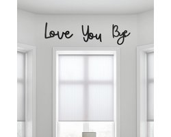Houten Wanddecoratie 'Love You Bye' - Zwart Modern Woonaccessoire voor Hal en Woonkamer