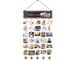 Houten Wanddecoratie met Fotohouders -Veelzijdig Design 38*82cm