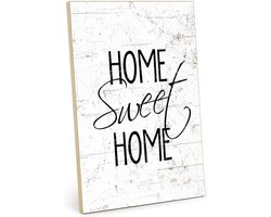 Houten Wanddecoratie met Tekst - 'Home Sweet Home' - Vintage Wooncadeau