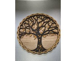 Houten wanddecoratie "tree of life"