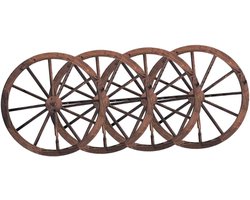 Houten Wanddecoratie - Wielkunst Set - Woonkamer Aankleden - Rustiek Vintage Design - 29x29CM - Zoals Getoond
