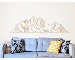 HOUTEN WANDDECORATIE / WOODEN WALL DECORATION - GEOMETRISCHE MUURDECORATIE / GEOMETRIC WALL ART - BERGEN / MOUNTAINS - 110 x 32cm - LICHT HOUT / NATURAL WOOD - ORIGAMI DESIGN WANDFIGUUR - ECHT HOUT - REAL WOOD - GEBERGTE - ZWITSERLAND - OOSTENRIJK