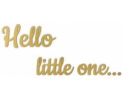 Houten wanddecoratie - Wooden wall decoration | Hello little one 115 x 45cm | Goud - Gold | Muurdecoratie - Wall art - Wandfiguur - Babykamer - Kids - Deco