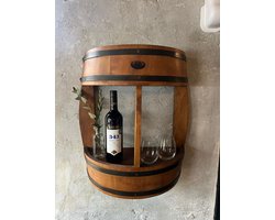 Houten Wanddisplay voor Wijnflessen "ophangerbaar" / Houten Wandrek / Muurdisplay / Wijnrek