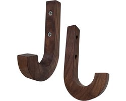 Houten wandhaak (J-vorm, 1,8x1,8x12,5 cm, notenhout)