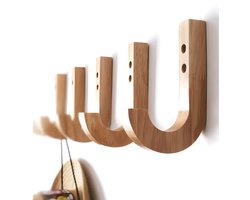 Houten wandhaak (J-vorm, 1,8x1,8x12,5 cm, rubberhout)