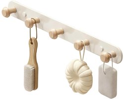 Houten Wandkapstok met 5 Haken voor Kinderkamer en Gang