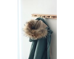 Houten Wandkapstok met 6 Schuifbare Haken voor Gang en Hal