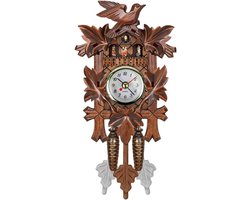 Houten wandklok, koekoekswandklok met vogelmotief, houten decoratie voor thuis, café, restaurant, kunst, vintage chique, schommel, woonkamerstijl 3