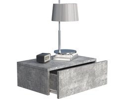 Houten wandlade nachtkastje wandplank lade console nachtkastje Usal M 45 cm