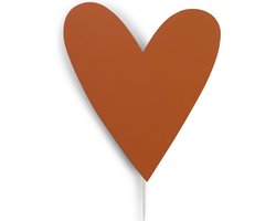 Houten wandlamp kinderkamer | Hart - baksteen rood | toddie.nl
