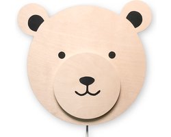 Houten wandlamp kinderkamer | Teddy - blank | toddie.nl