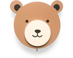 Houten wandlamp kinderkamer | Teddy - spiced honey | toddie.nl