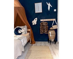 Houten wandlamp kinderkamer | Wandlamp babykamer | Raket | Snoerloos | Dimbaar | Duurzame LED verlichting