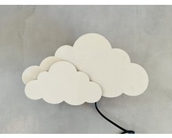 Houten wandlamp kinderkamer - Wandlamp wolk - Wolken - Beige - Kinderkamer - Babykamer - Slaapkamer - Nachtlampje kinderkamer - Cadeau - wandlicht - leeslampje - kinderlampje - speelkamer - verlichting