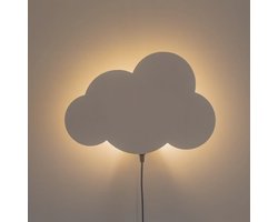 Houten wandlamp ~ Wolk