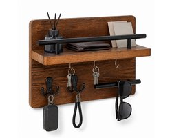 Houten Wandplank-Opbergrek voor Muur-Wanddecoratie voor Woonkamer en Slaapkamer-Wandrek voor Decoratie en Opbergen