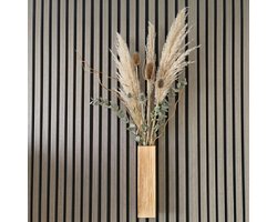 Houten wandvaas voor lattenwand zonder boren - akoestische panelen accessoires - diameter 15,24 cm -handige handleiding! [voor panelen met latafstand van 10 - 17 mm] - Akupanel ophangfunctie - wandpaneel accesoires - Akupanel Accessoires