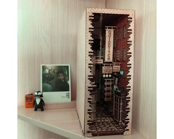 Houten Wegisweg-boekensteunset - Boekensteunstandaard Inzetstuk voor Boekenplank - Doe-het-zelf Boekensteunen Bouwset - Decoratief Model Accessoires - Luxe Decoratieve Boekenornamenten boeksteun
