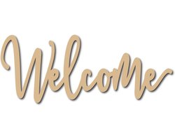 Houten Welkomstbord voor Binnen en Buiten - Onbehandeld Decoratief Wandkunst voor Woonkamer, Keuken of Voordeur