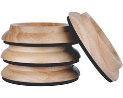 Houten Wieltjesbeschermers Voor Piano – Set van 4 | Meubelbeschermers In Houtkleur Voor Gladde Vloeren