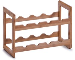 Houten wijnflessen rek/wijnrek stapelbaar voor 8 flessen 47 cm - Zeller - Keukenbenodigdheden - Woonaccessoires/decoratie - Wijnflesrekken/wijnflessenrekken/wijnrekken - Rek/houder voor wijnflessen