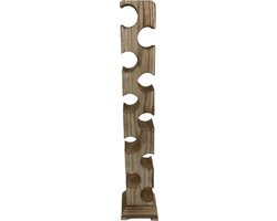 Houten wijnrek pilaar voor 10 wijnflessen - 105 cm | wijnrek hout | flessen houder | wijnkast | wijnpakket cadeau | opbergkast | wijnflessenrek | wijn accessoires | Geschenk | Cadeaupakket | Bruin