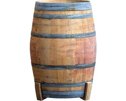 Houten Wijnvat Tafel - Decoratieve Bartafel - Terras Gebruik - Handgemaakt Eikenhout - Diameter 50cm - Rood