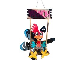 Houten windmolens - Dieren sculpturen - Tuin decoratie - Kinetisch hout - 46 x 35.5 cm - Haan