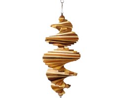 Houten Windspinner - Handgemaakt - Herfstproof - Weerbestendige Tuindecoratie - 14,5 cm