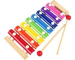 Houten Xylofoonspel voor Kinderen – Kleurrijk Muziekspeelgoed – Xylofoon met Hamertjes – Educatief Speelgoed voor Peuters en Kleuters