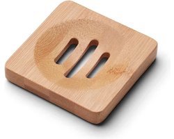 Houten Zeepbakje - Zeep Bakje - Bamboe - Zeep Houder 8 x 8 cm - Uitlekbakje voor Afwaszeep - Zeepdoos - Zeepbakje - Zeep Houder