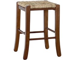Houten Zimbardi Stoelen met Dennenhout Zitting - Donker Walnoot - 47 cm Hoog
