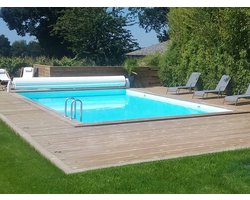 Houten zwembad rechthoekig "Oceano" pakket - 920 x 520 x 144 cm