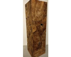 Houtenzuil-Teakhout-houten sokkel-100x30x30cm-Koloniaal Teakhuis