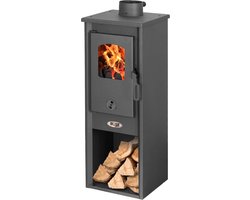Houtkachel BLIST - Vrijstaand - 8,0 kW - Antraciet Grijze Gietijzeren Kachel