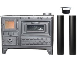 Houtkachel met kookvak en kookplaat - Perfect voor buiten koken, pizza's en barbecue