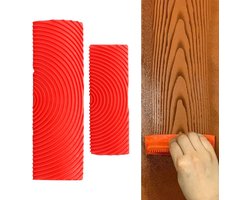 Houtnerf gereedschap 2 stuks - rubber verfroller - levendige houtnerf effect - creatieve wanddecoratie - ShopVlot